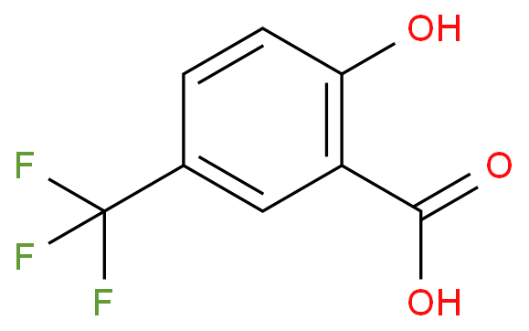 2-羟基-5-三氟甲基苯甲酸化学结构式