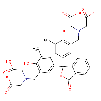 2-[[5-[1-[3-[[bis(carboxymethyl)amino]methyl]-4-hydroxy-5-methylphenyl]-3-oxo-2-benzofuran-1-yl]-2-hydroxy-3-methylphenyl]methyl-(carboxymethyl)amino]acetic acid