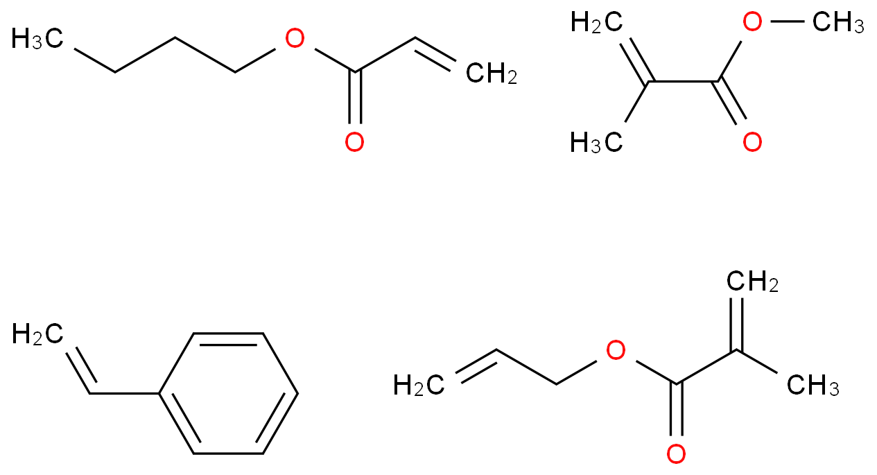 丙烯酸丁酯、苯乙烯、甲基丙烯酸烯丙基酯、甲基丙烯酸甲酯的聚合物