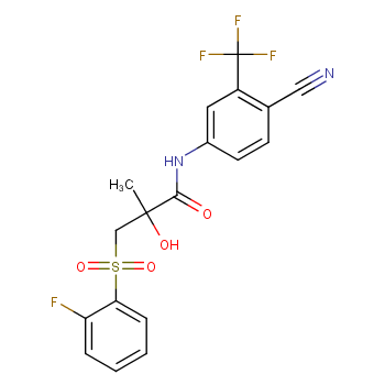 N-[4-Cyano-3-(trifluoromethyl)phenyl]-3-[(2-fluorophenyl)sulfonyl]-2-hydroxy-2-methylpropanamide