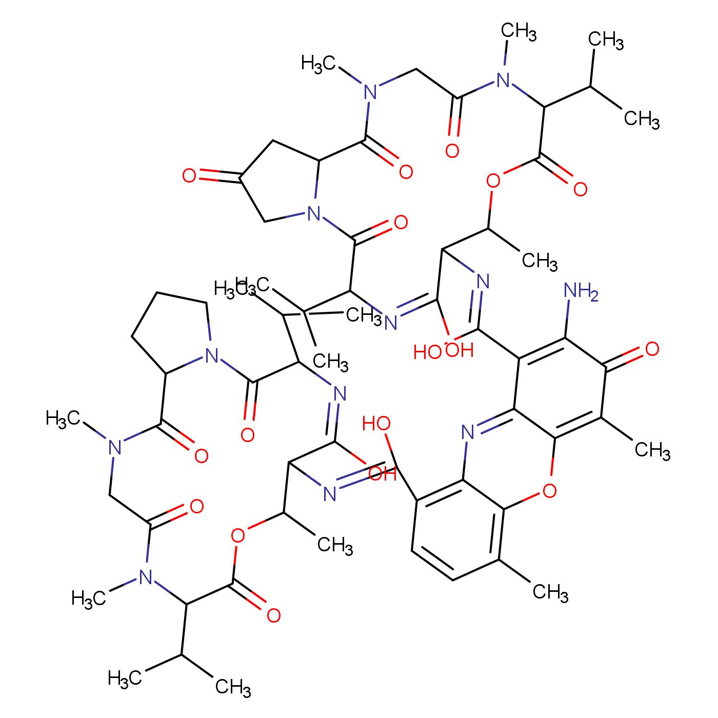 放线菌素V化学结构式