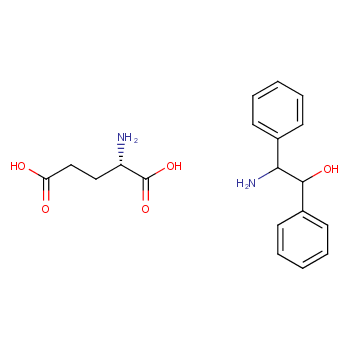 2-胺-1,2-二苯乙醇谷氨酸混合物化学结构式