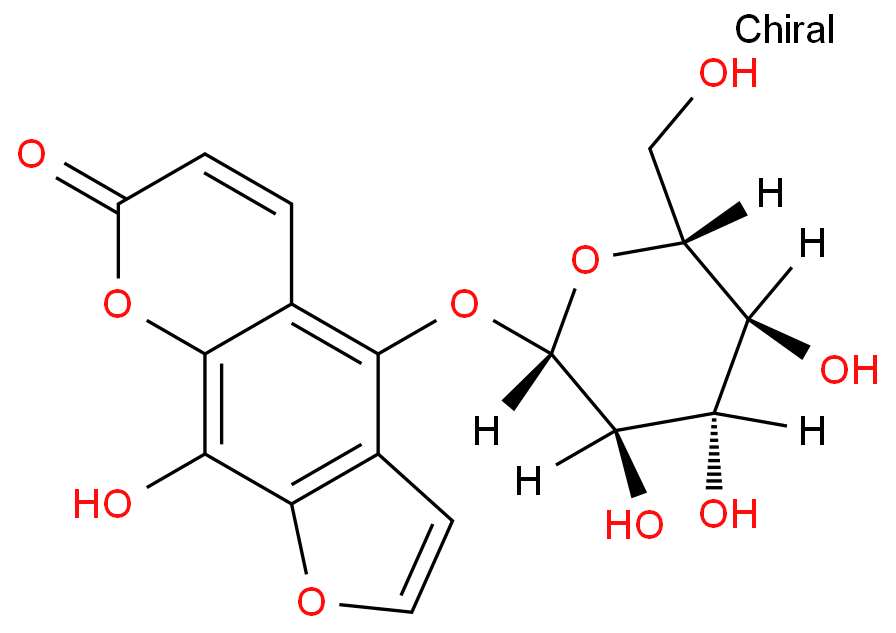 8-羟基-5-O-BETA-D-吡喃葡萄糖补骨脂素化学结构式