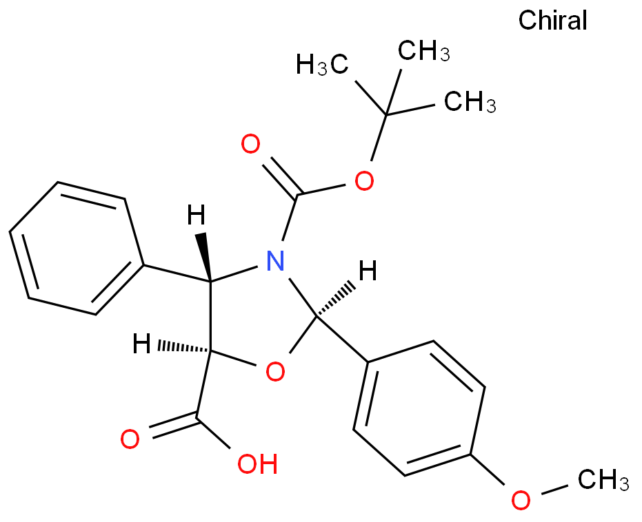 (2R、4S、5R)-2-(4-甲氧基苯基)-4-苯基-3、5-恶唑烷二羧酸 3-叔丁酯