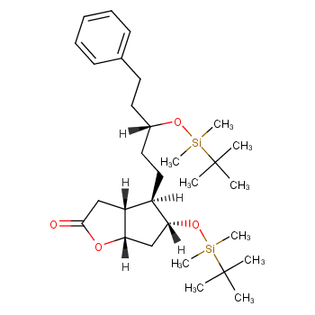 (3aR,4R,5R,6aS)-5-(tert-butyldimethylsilyloxy)-4-((R)-3-(tert-butyldimethylsilyloxy)-5-phenylpentyl)hexahydro-2H-cyclopenta[b]furan-2-one