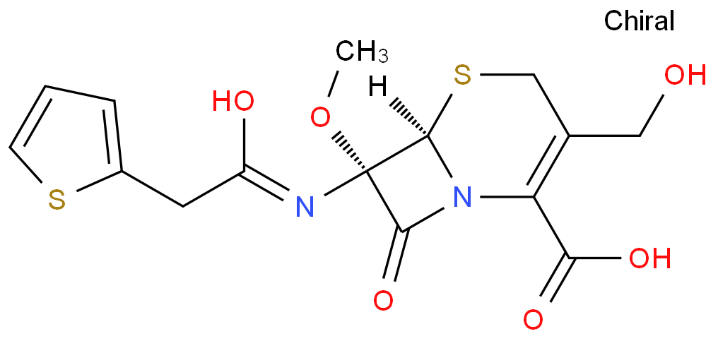 (6R,7R)-3-(hydroxymethyl)-7-methoxy-8-oxo-7-[(2-thiophen-2-ylacetyl)amino]-5-thia-1-azabicyclo[4.2.0]oct-2-ene-2-carboxylic acid