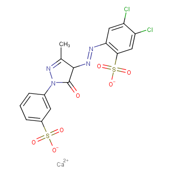 calcium;4,5-dichloro-2-[[3-methyl-5-oxo-1-(3-sulfonatophenyl)-4H-pyrazol-4-yl]diazenyl]benzenesulfonate