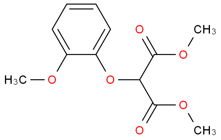 2-(2-甲氧基苯氧基)丙二酸二甲酯化学结构式