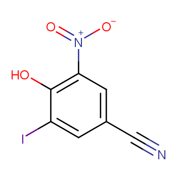 硝碘酚腈化学结构式