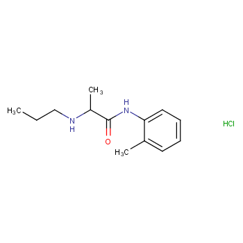 Propitocaine hydrochloride structure