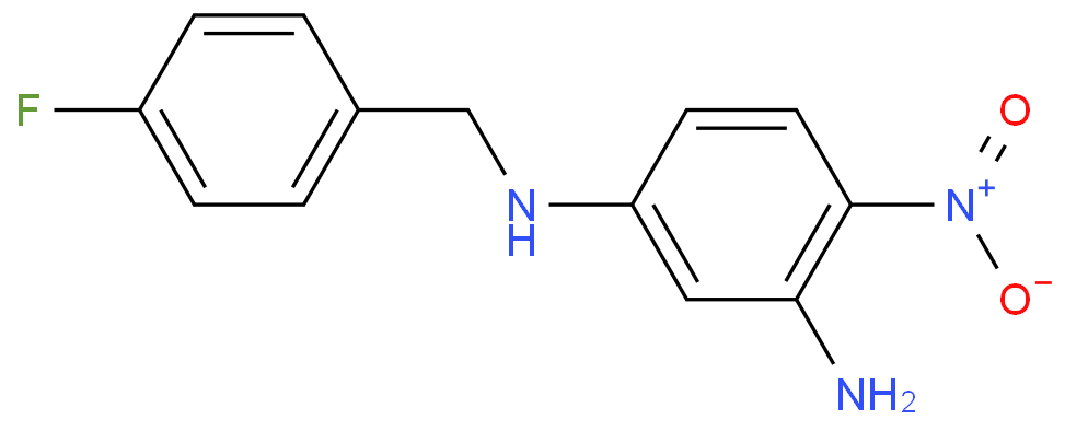 2-氨基-4-[(4-氟苄基)氨基]-1-硝基苯(瑞替加滨中间体)化学结构式