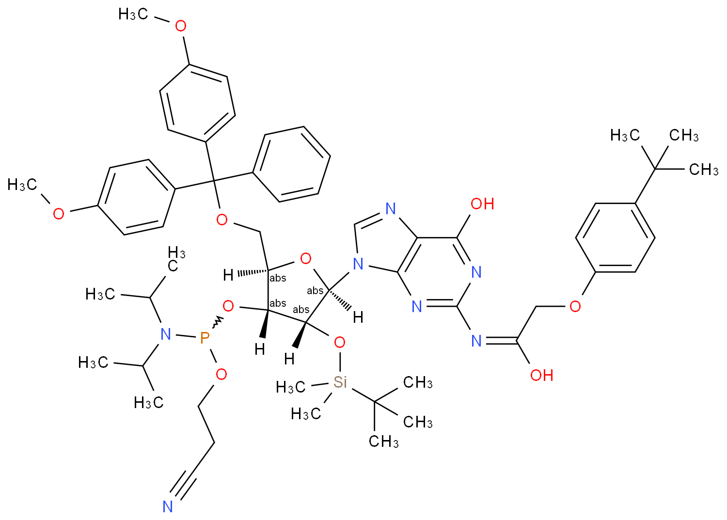 5'-O-(4,4-Dimethoxytrityl)-2'-O-[(tert-butyl)dimethylsilyl]-N-[[4-(tert-butyl)phenoxy]acetyl]guanosine-3'-(2-cyanoethyl-N,N-diisopropyl)phosphoramidite