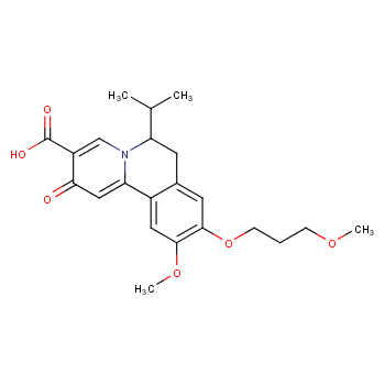 2H-Benzo[a]quinolizine-3-carboxylic acid, 6,7-dihydro-10-methoxy-9-(3-methoxypropoxy)-6-(1-methylethyl)-2-oxo-, (6R)-