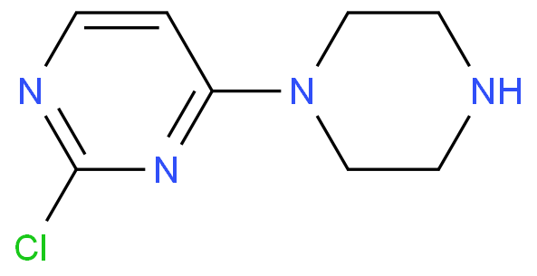 2-氯-4-(1-哌嗪)嘧啶化学结构式