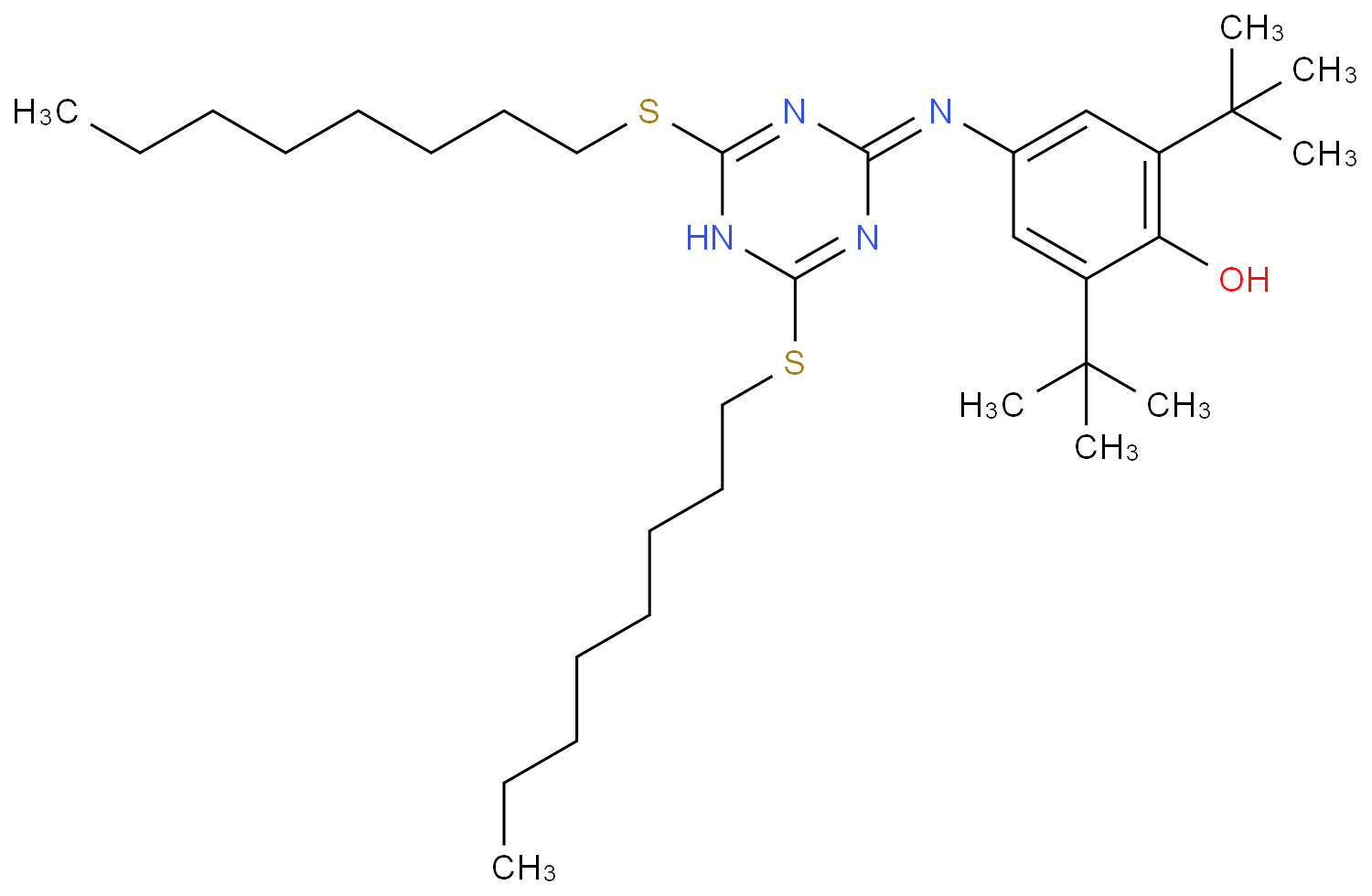 2,4-Bis(octylthio)-6-(4-hydroxy-3,5-di-tert-butylanilino)-1,3,5-triazine  