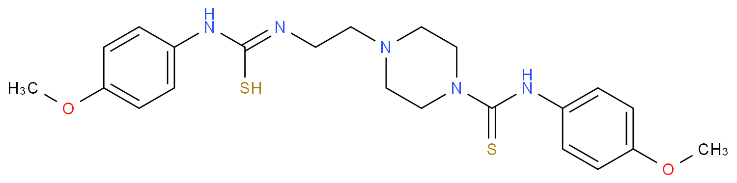 N-(4-甲氧基苯基)-4-(2-(3-(4-甲氧基苯基)硫脲基)乙基)哌嗪-1-硫代甲酰胺CAS:62345-63-5