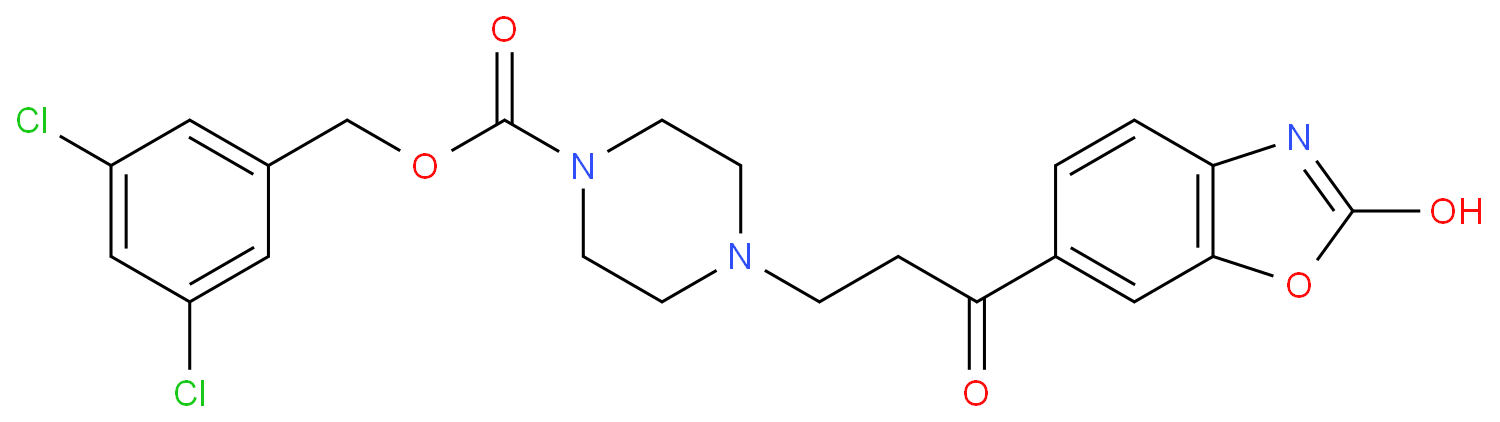 4-(3-氧代-3-(2-氧代-2,3-二氢苯并[d]恶唑-6-基)丙基)哌嗪-1-羧酸 3,5-二氯苄酯/1144035-53-9
