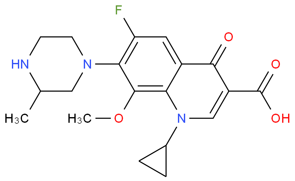 1-Cyclopropyl-6-fluoro-1,4-dihydro-8-methoxy-7-(3-methyl-1-piperazinyl)-4-oxo-3-quinolinecarboxylic acid
