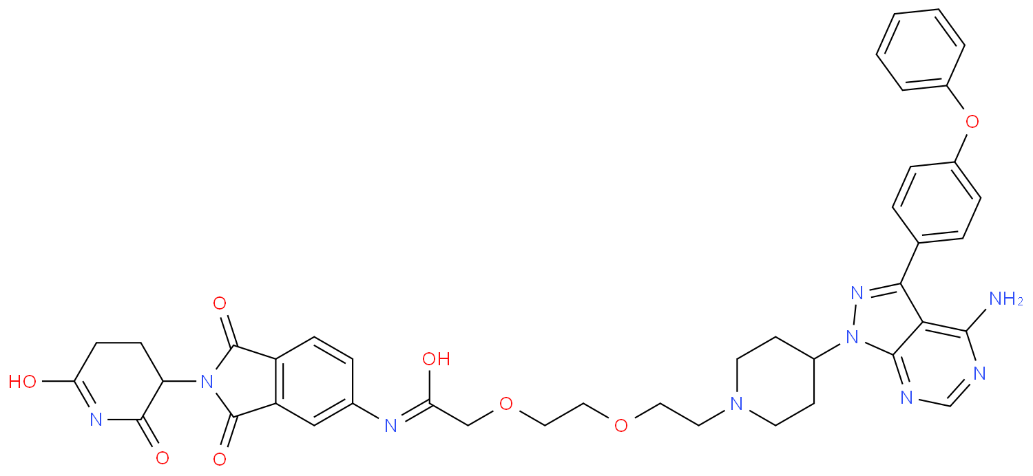 2-(2-(2-(4-(4-氨基-3-(4-苯氧基苯基)-1H-吡唑并[3,4-d]嘧啶-1-基)哌啶-1-基)乙氧基)乙氧基) -N-(2-(2,6-氧代哌啶-3-基)-1,3-二氧代异吲哚啉-5-基)乙酰胺/2231744-29-7
