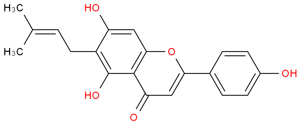 6-异戊烯基芹菜苷元价格, 4',5,7-Trihydroxy-6-prenylflavone对照品, CAS号:68097-13-2