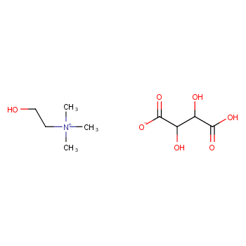 酒石酸氢胆碱化学结构式