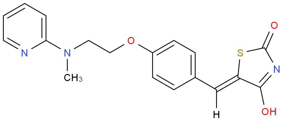 ((5Z)-5-{[4-({2-[methyl(2-pyridinyl)amino]ethyl}oxy)phenyl]methylidene}-1,3-thiazolidine-2,4-dione)