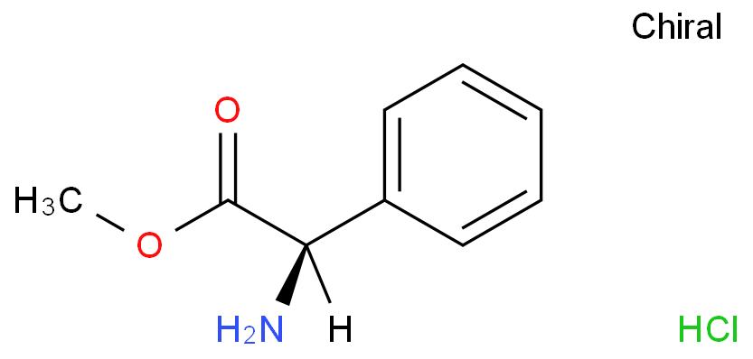 19883-41-1 (R)-(-)-2- 苯基甘氨酸甲酯 结构式图片