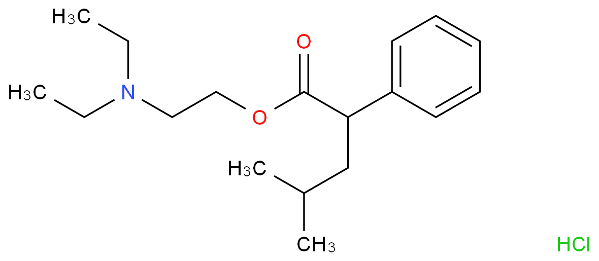 Benzeneacetic acid, a-(2-methylpropyl)-,2-(diethylamino)ethyl ester, hydrochloride (1:1)