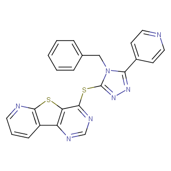 4-((4-苄基-5-(吡啶-4-基)-4H-1,2,4-三唑-3-基)硫基)吡啶并[3',2':4,5]噻吩并[3,2-d]嘧啶