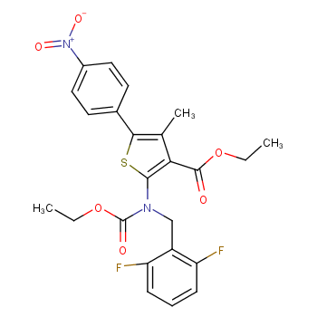 Ethyl 2-[[(2,6-difluorophenyl)methyl](ethoxycarbonyl)amino]-4-methyl-5-(4-nitrophenyl)-3-thiophenecarboxylate