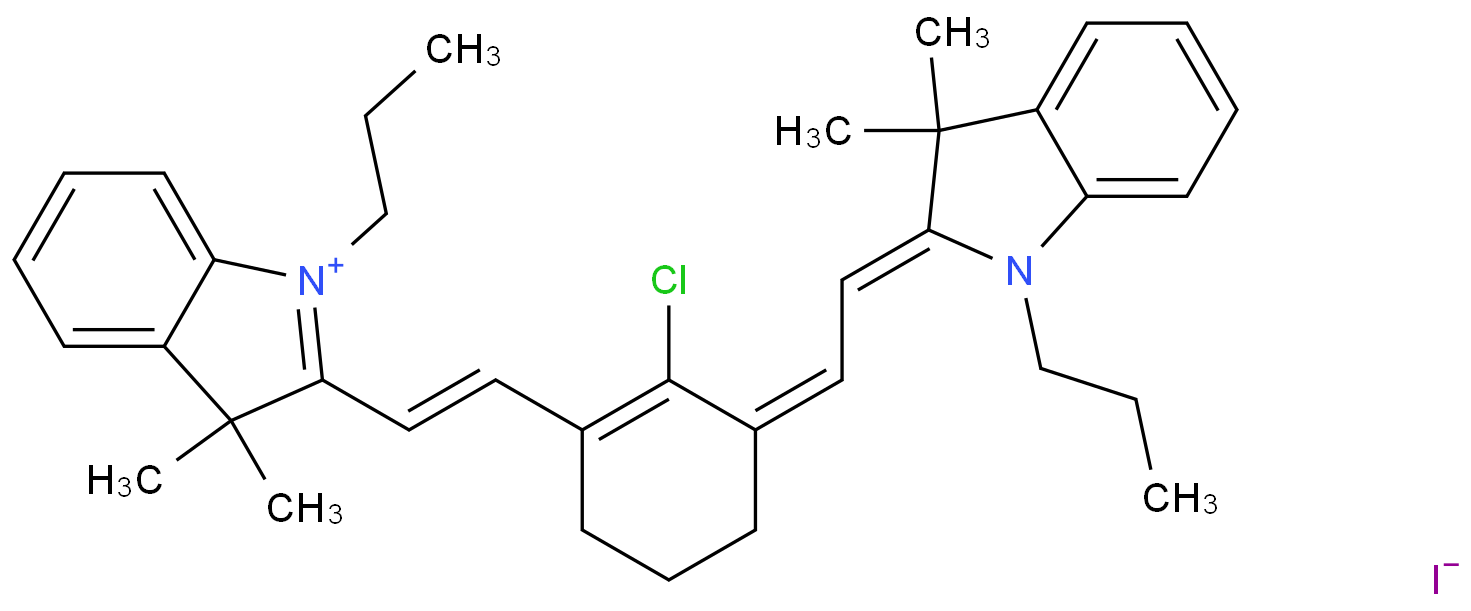 2-[2-[2-CHLORO-3-[(1,3-DIHYDRO-3,3-DIMETHYL-1-PROPYL-2H-INDOL-2-YLIDENE)ETHYLIDENE]-1-CYCLOHEXEN-1-YL]ETHENYL]-3,3-DIMETHYL-1-PROPYLINDOLIUM IODIDE
