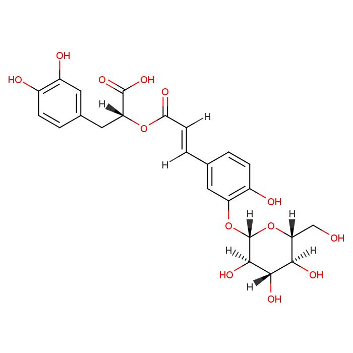 (2R)-3-(3,4-dihydroxyphenyl)-2-[(E)-3-[4-hydroxy-3-[(2S,3R,4S,5S,6R)-3,4,5-trihydroxy-6-(hydroxymethyl)oxan-2-yl]oxyphenyl]prop-2-enoyl]oxypropanoic acid