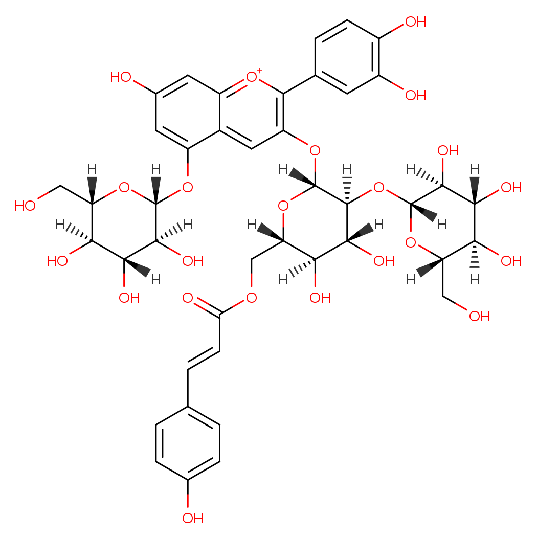 矢车菊素-3-O-[2-O-β-D-葡萄糖基-6-O-(E) - 香豆酰基]-β-D-葡萄糖苷-5-O-β-D-葡萄糖苷