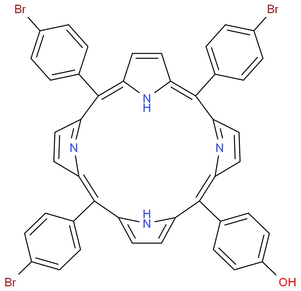 4-(10,15,20-三(4-溴苯基)卟啉-5-基)苯酚 CAS号:147951-43-7科研及生产专用 高校及研究所支持货到付款