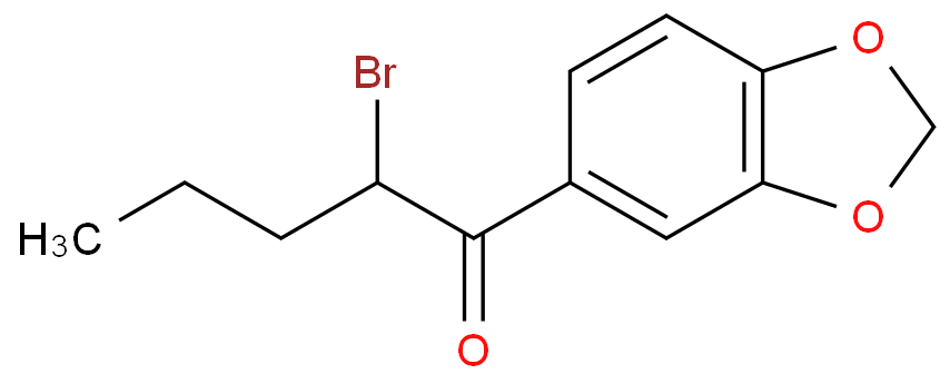 1-(苯并[D][1,3]二氧杂环戊烯-5-基)-2-溴戊-1-酮化学结构式