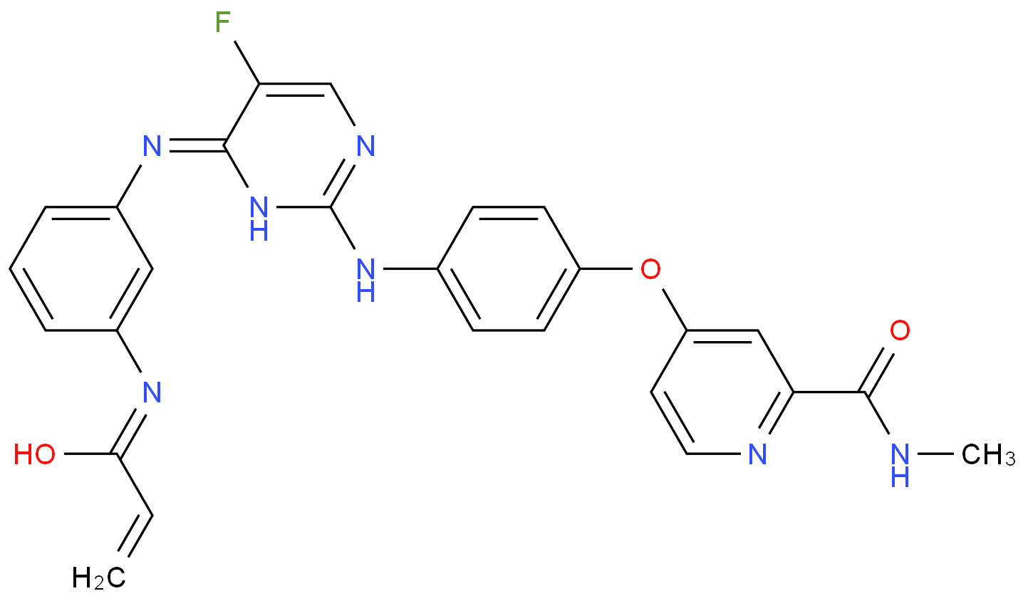4-{4-[(4-{[3-(Acryloylamino)phenyl]amino}-5-fluoro-2-pyrimidinyl) amino]phenoxy}-N-methyl-2-pyridinecarboxamide
