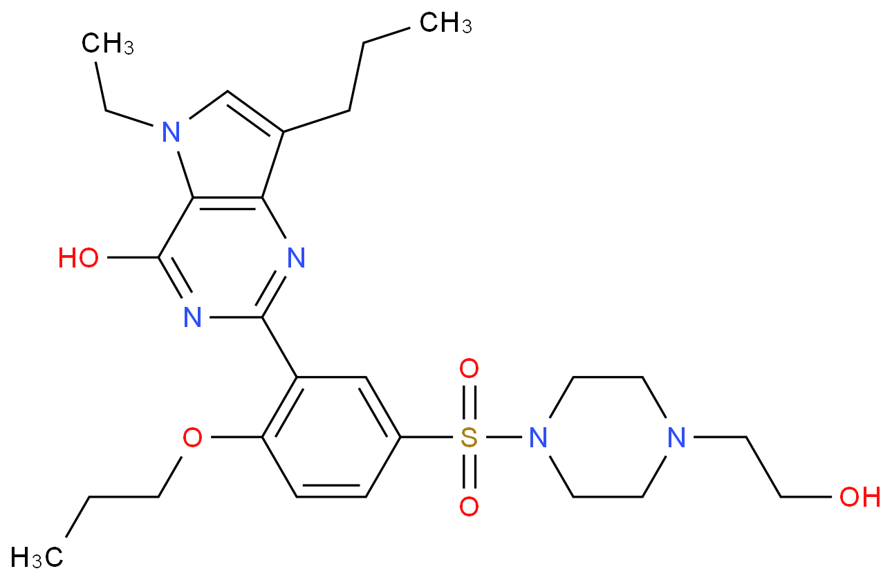 5-ethyl-2-[5-[4-(2-hydroxyethyl)piperazin-1-yl]sulfonyl-2-propoxyphenyl]-7-propyl-1H-pyrrolo[3,2-d]pyrimidin-4-one