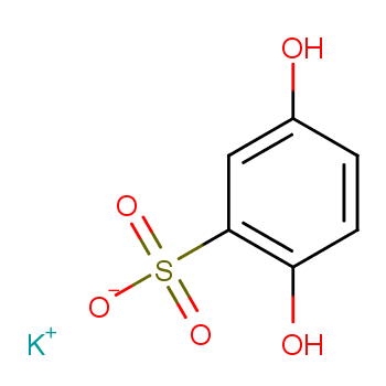 2,5-二羟基苯磺酸钾化学结构式