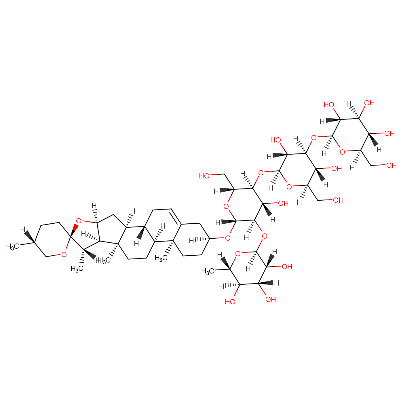 β-D-Glucopyranoside, (3β,25R)-spirost-5-en-3-yl O-β-D-glucopyranosyl-(1→3)-O-β-D-glucopyranosyl-(1→4)-O-[6-deoxy-α-L-mannopyranosyl-(1→2)]-