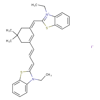 3-Ethyl-2-[3-[3-[(3-ethyl-3H-benzothiazol-2-ylidene)methyl]-5,5-dimethylcyclohex-2-en-1-ylidene]prop-1-enyl]benzothiazolium iodide  
