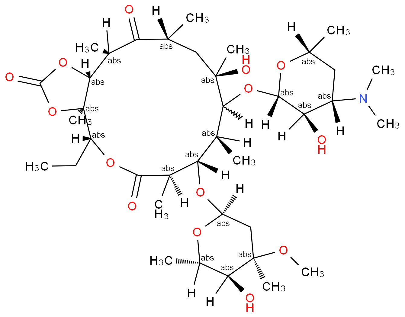 环酯红霉素化学结构式