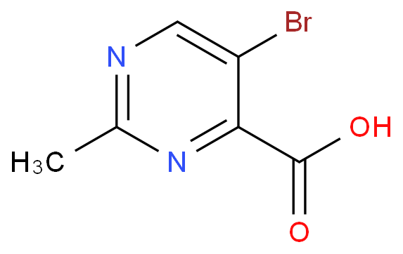 2-甲基-5-溴嘧啶-4-羧酸化学结构式