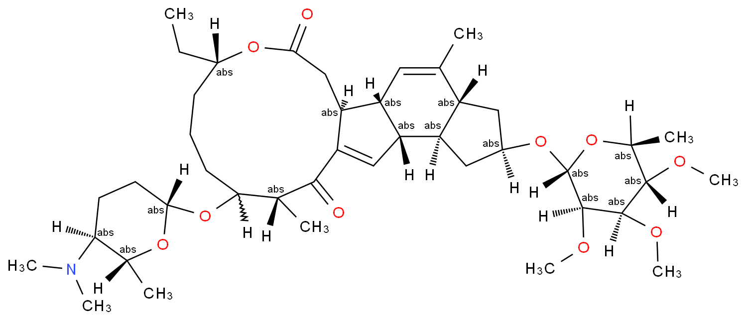 1H-as-Indaceno3,2-doxacyclododecin-7,15-dione, 2-(6-deoxy-2,3,4-tri-O-methyl-.alpha.-L-mannopyranosyl)oxy-13-(2R,5S,6R)-5-(dimethylamino)tetrahydro-6-methyl-2H-pyran-2-yloxy-9-ethyl-2,3,3a,5a,5b,6,9,10,11,12,13,14,16a,16b-tetradecahydro-4,14-dimethyl-, (2