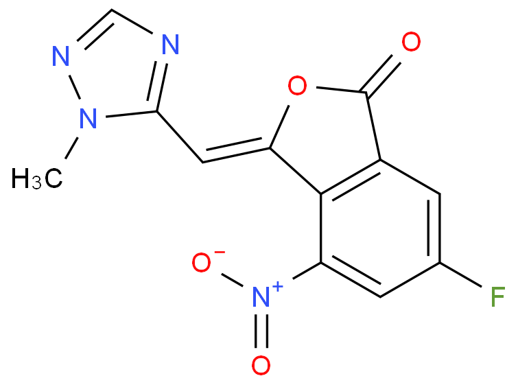 (Z)-6-fluoro-3-((1-methyl-1H-1,2,4-triazol-5-yl)methylene)-4-nitroisobenzofuran-1(3H)-one  