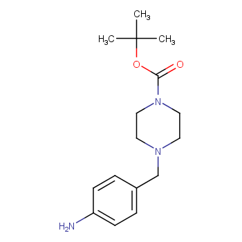 4-(4-氨基苄基)哌嗪-1-羧酸叔丁酯化学结构式