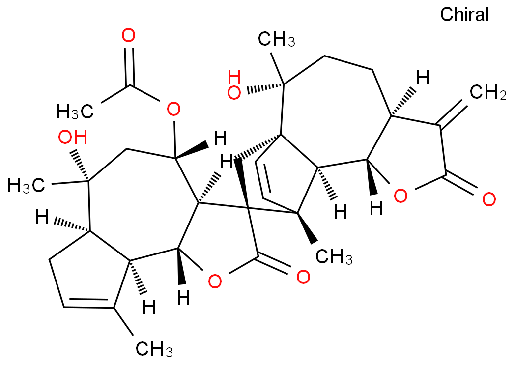 6,6'-dihydroxy-6,6',9,9'-tetramethyl-3'-methylene-2,2'-dioxo-2',3a,3',3a',4,5,5',6,6a,6',7,9a,9b,9',9a',9b'-hexadecahydro-4'H-spiro[azuleno[4,5-b]furan-3,10'-[6a,9]ethanoazuleno[4,5-b]furan]-5-yl acetate