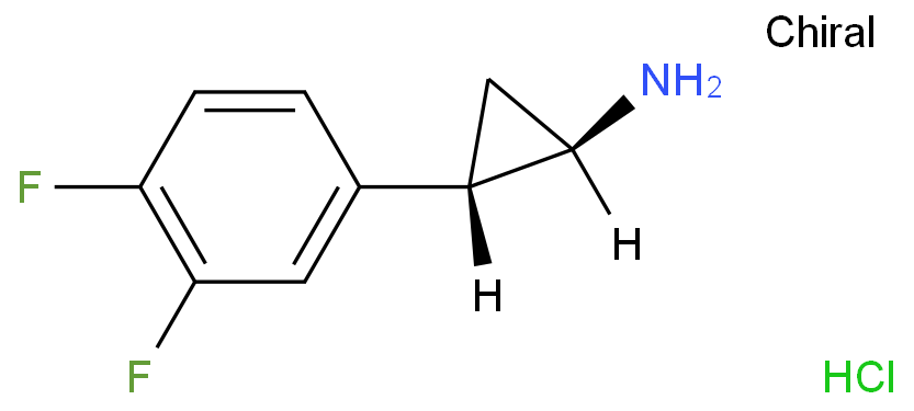 (1R,2S)-2-(3,4-二氟苯基)环丙胺盐酸盐化学结构式