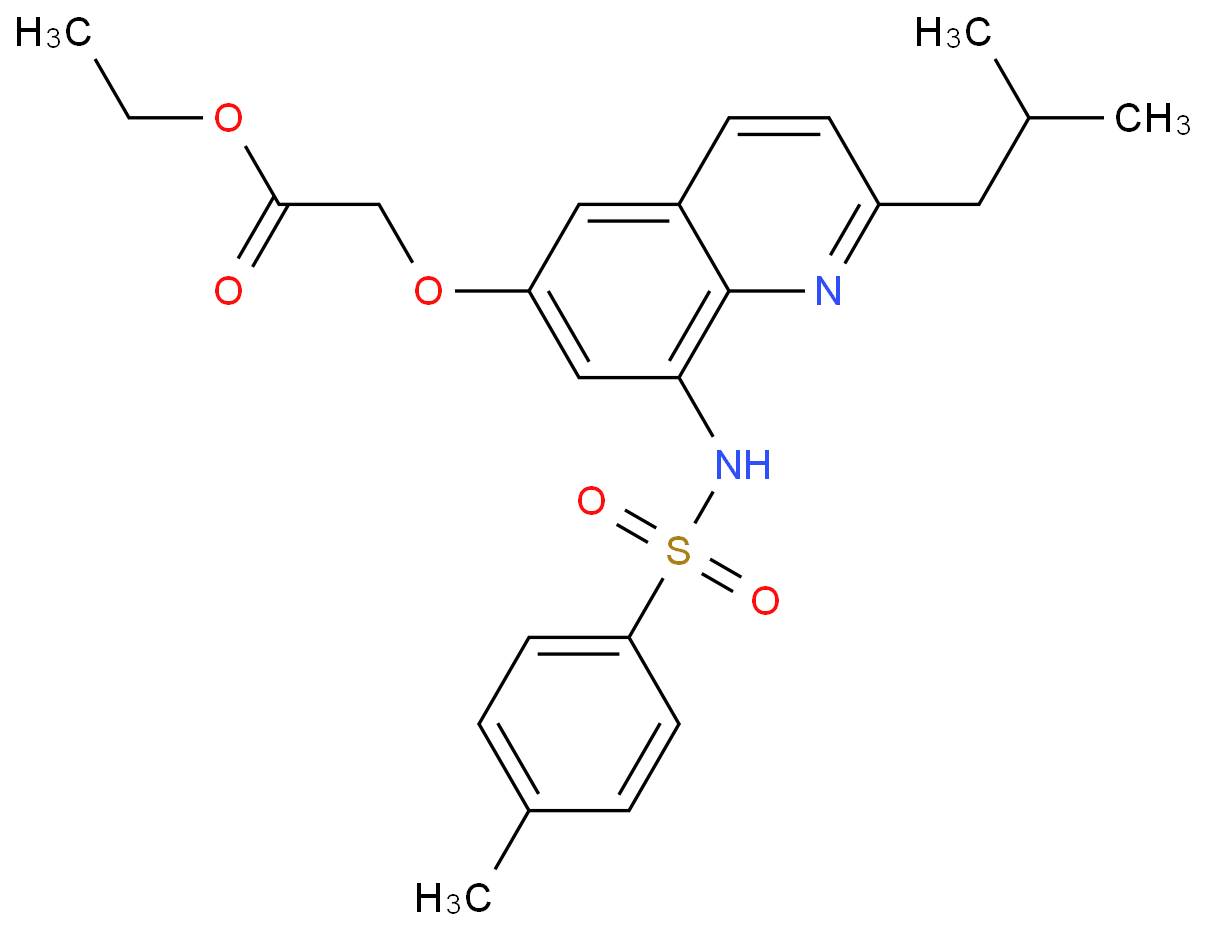ETHYL 2-(2-ISOBUTYL-6-QUINOLYLOXY-8-P-TOLUENESULFONAMIDO)ACETATE