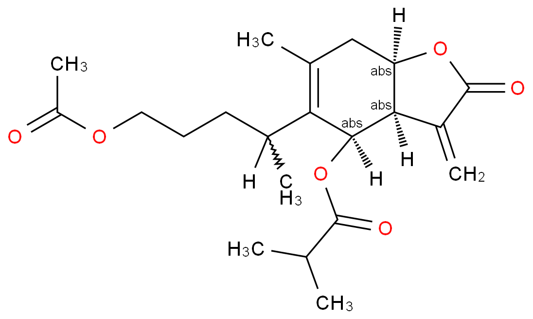 1-O-乙酰-6β-O-异丁酰旋覆花内酯价格, 1-O-Acetyl-6beta-O-Isobutyrylbritannilactone对照品, CAS号:1087072-50-1
