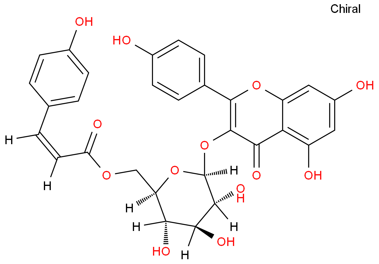 5,7-二羟基-2-(4-羟基苯基)-4-氧代-4H-苯并吡喃-3-基6-O-[(2Z)-3-(4-羟基苯基)-2-丙烯酰基]-beta-D-吡喃葡萄糖苷